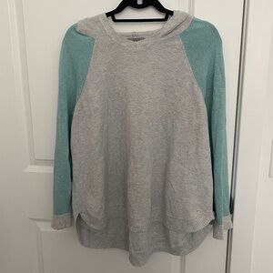 Hooded waffle knit sweater